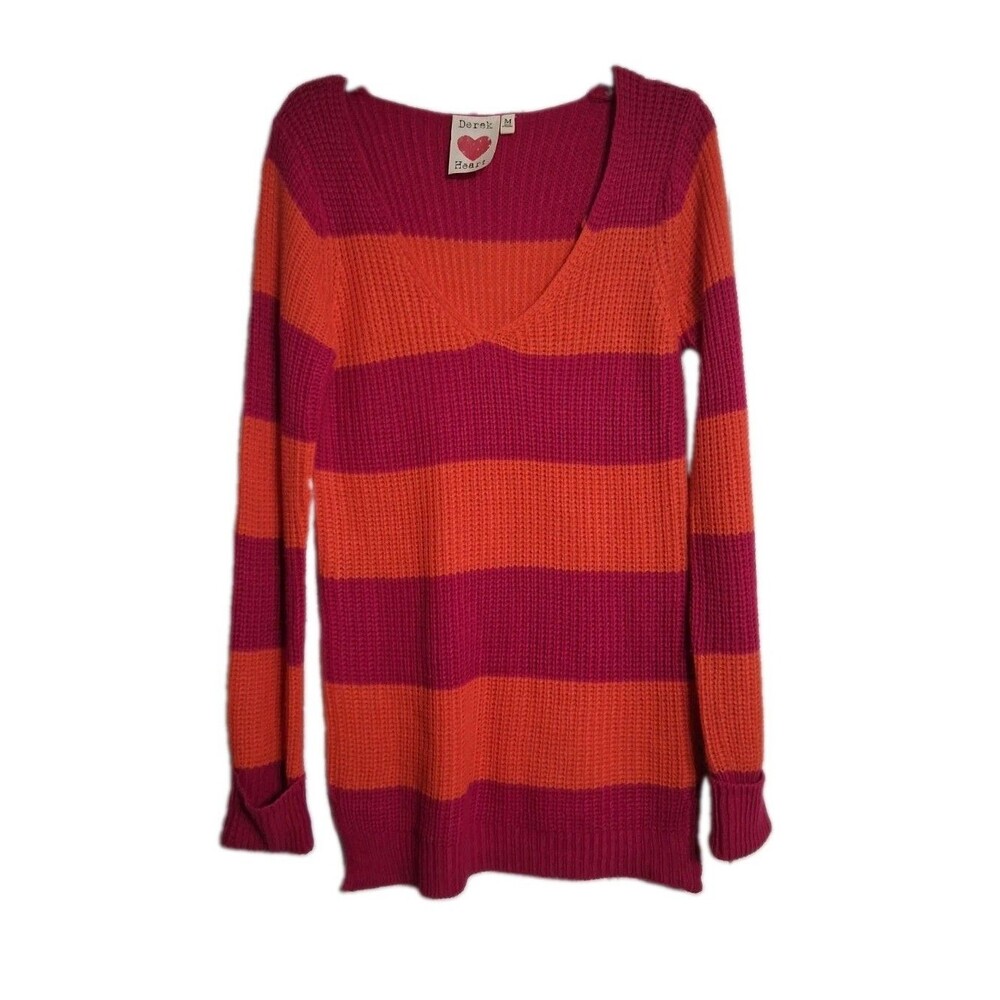 Women's Derek Heart Striped Tunic Sweater Size M
